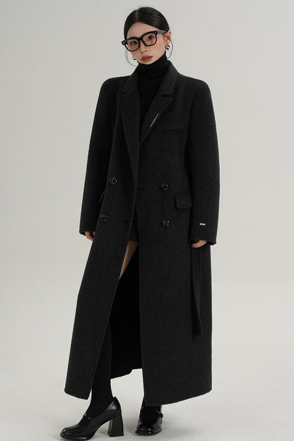 Wool Elegance Long Trench Coat