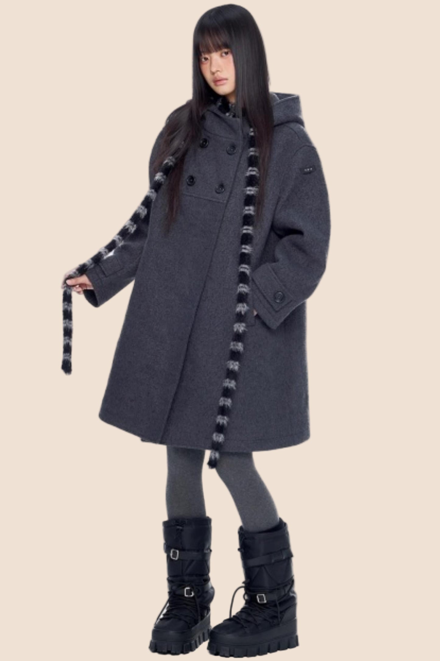 Retro Hooded Woolen Coat