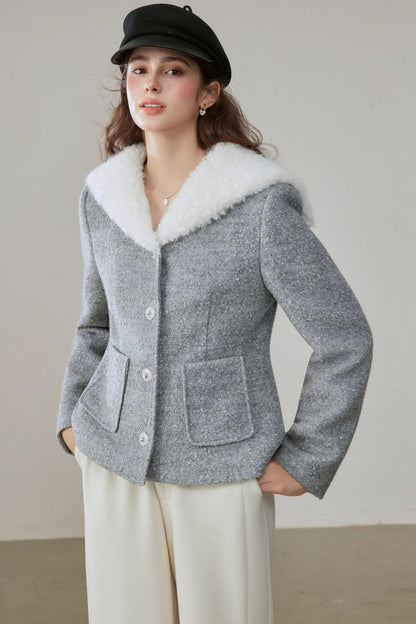 Wool Tweed Short Coat