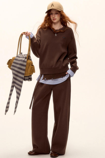 Plaid Patchwork Knit Sweater Set-Up