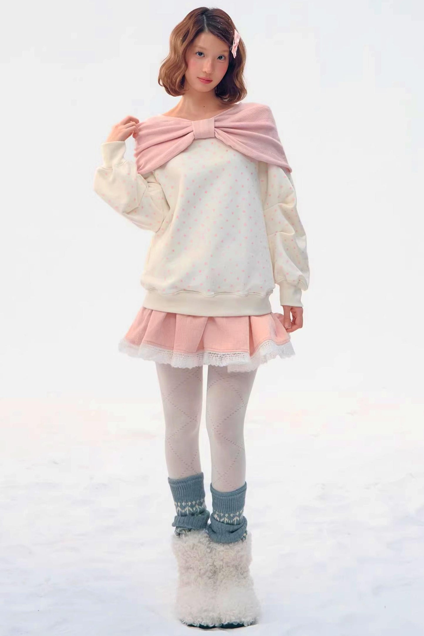 Retro Polka Dot Knit Top