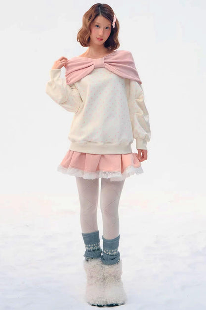 Retro Polka Dot Knit Top