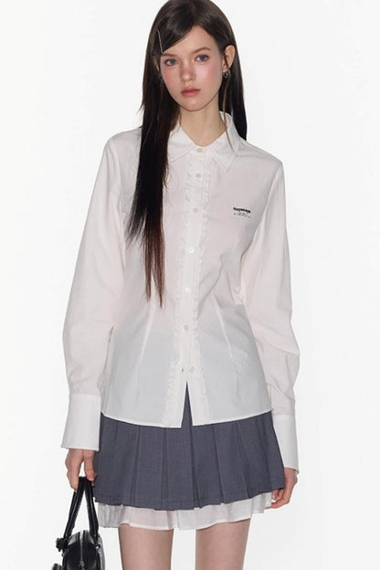 Gray A-Line Lace Skirt