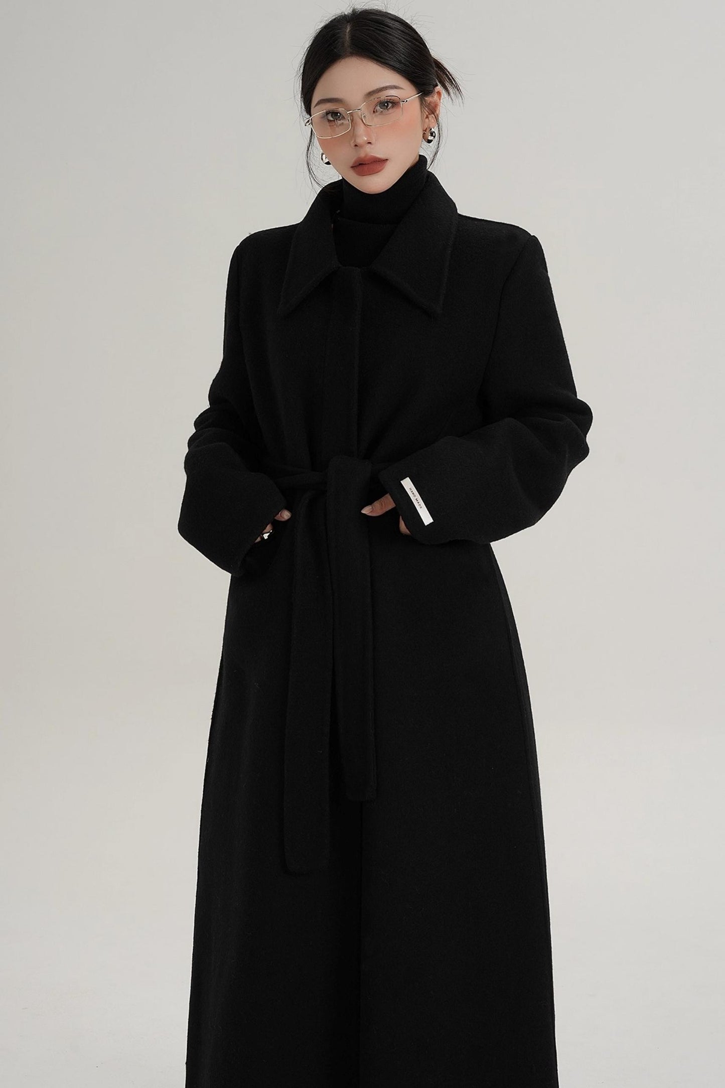 Elegant Extra-Long Wool Coat