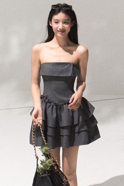 Girls Heart Wool Sequin A-Line Skirt Dress