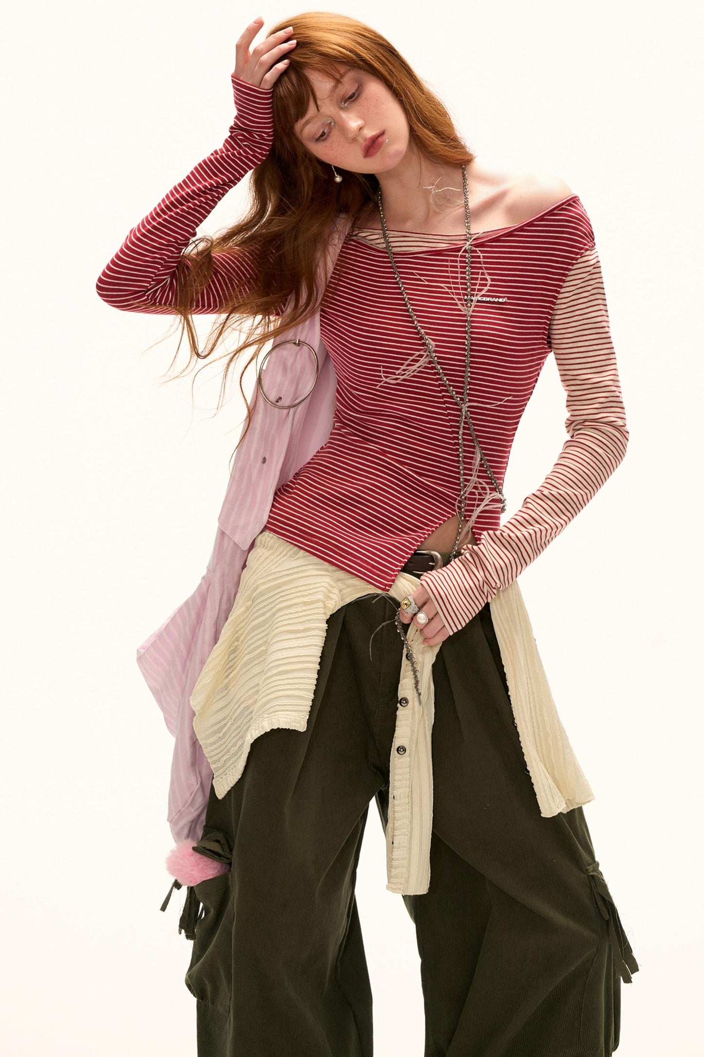 Striped Slim Long-Sleeved Top