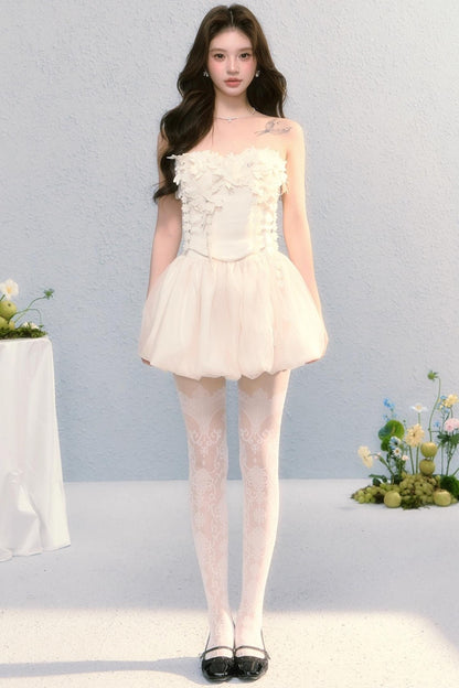 Embroidered Roses Two-Piece Skirt Set-Up