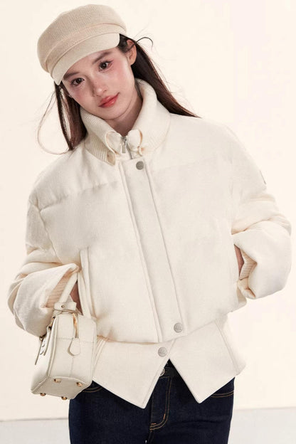 Velvet-Like Ruffle Trim Coat