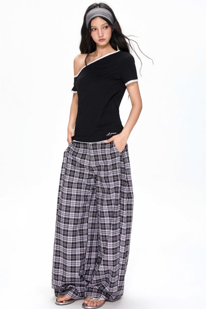 Summer Color-Block Strapless T-Shirt