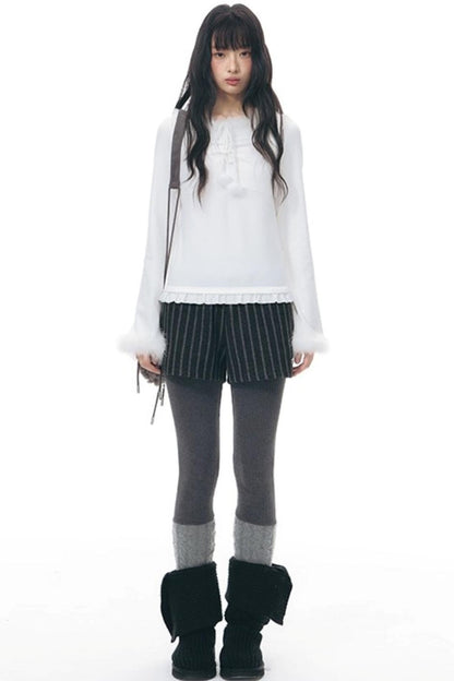 Furry Patchwork Base Layer Top