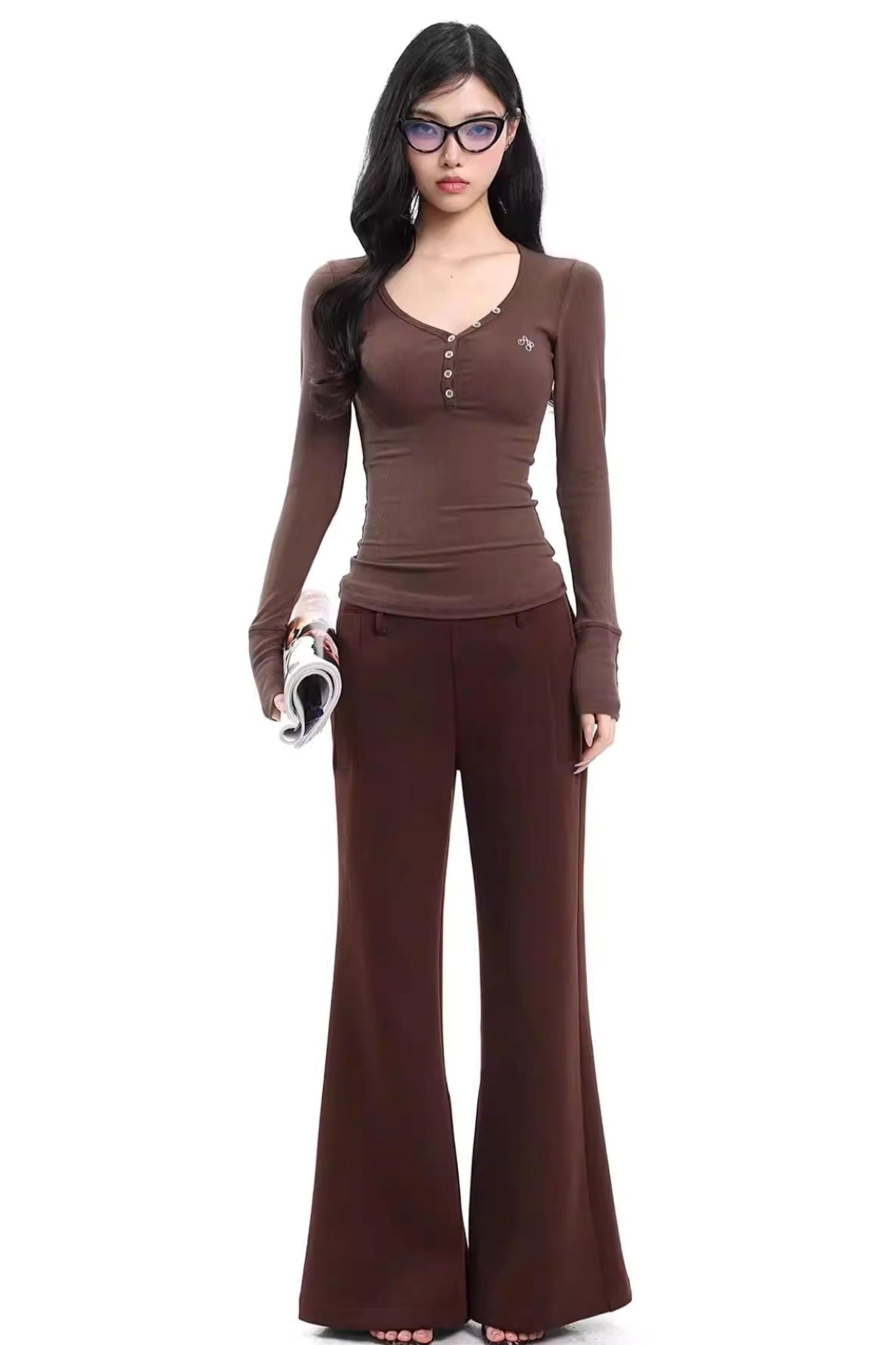 Retro Gray Flared Pants