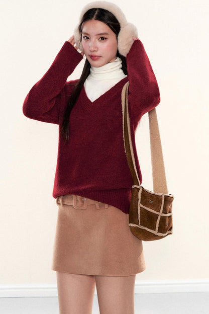 Soft Knit V-Neck Sweater