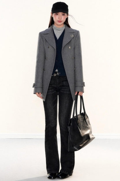 Woolen Lapel Coat