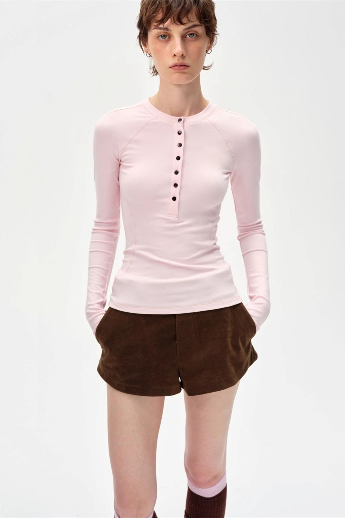 Slimming Simple Solid Color Shirt