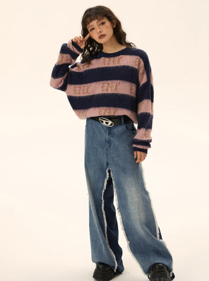 American retro wide-leg jeans pant