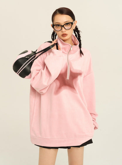 Hoodie polo collar sweater outer