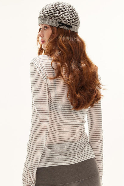 Rhinestone Slim Fit Long Sleeve Top