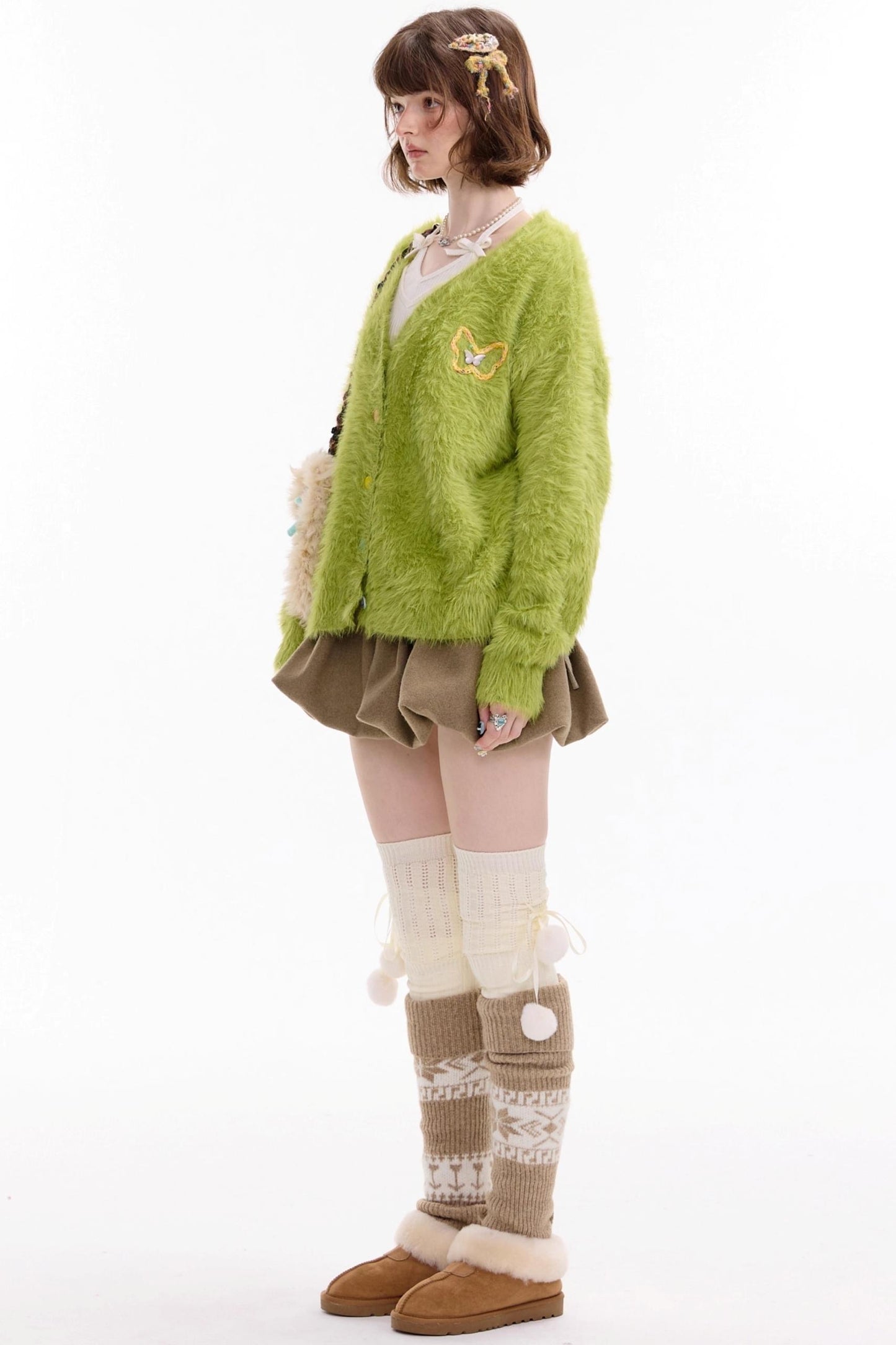 Lazy Butterfly Plush Cardigan