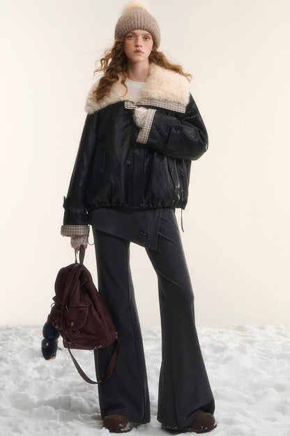 Irregular Flared Knit Pants