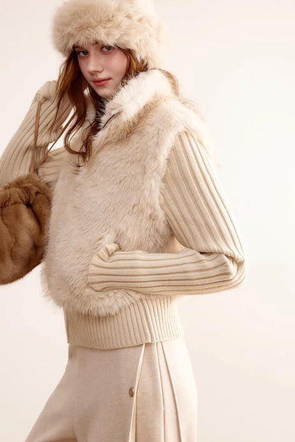 Detachable Sleeve Fur Coat