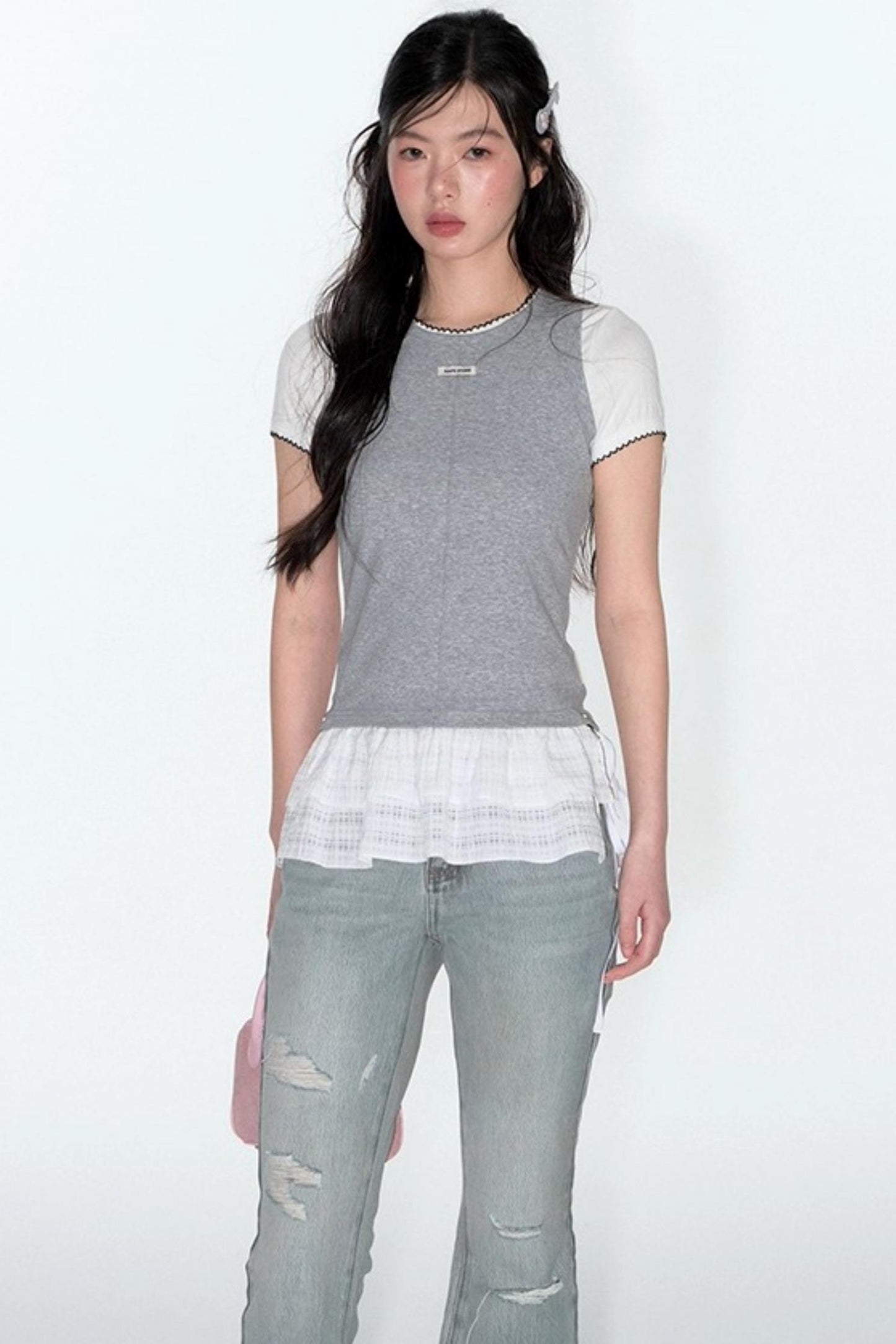 Detachable Lace Stitched Tank Top