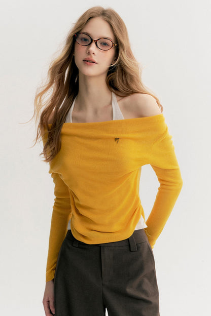 Lazy French Halterneck Knit Top