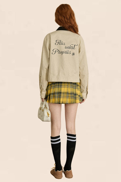 Retro College Jacket Two-Piece Set-Up