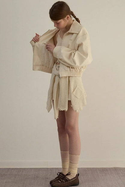 Embroidered A-line Duo Coat Skirt Set-Up