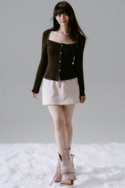 Lyocell Rabbit Fur Long-Sleeve Top