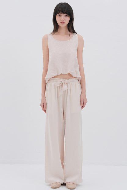 Butterfly Linen Blend Vest Style Top