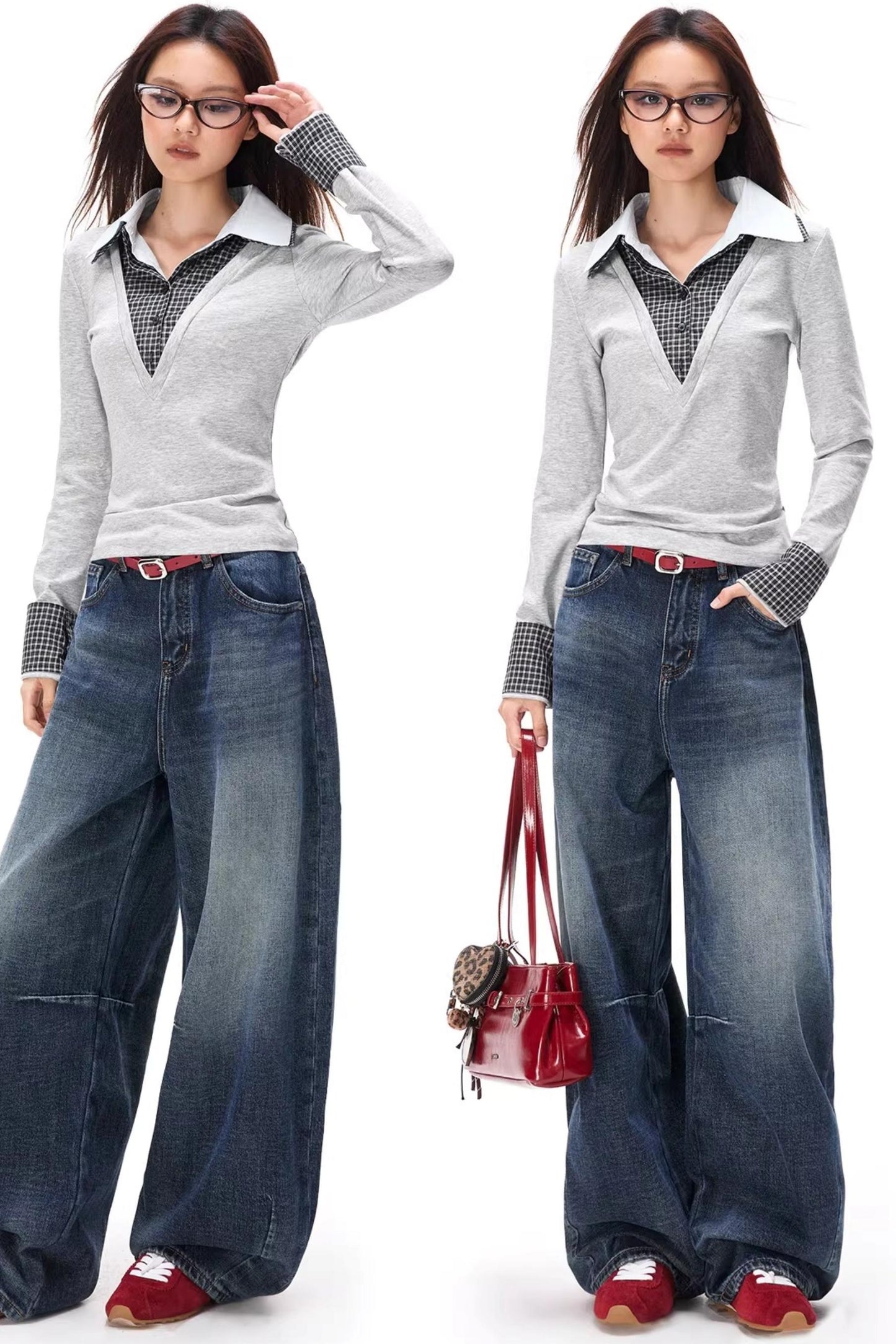 Retro Strick-Lagenlook-Top