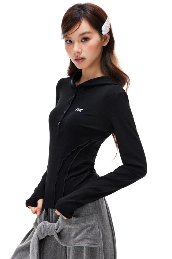 Lyocell Tencel Slim Hooded Top