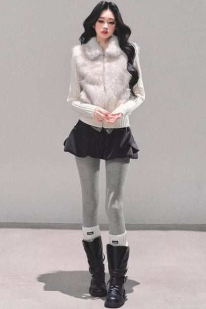 Soft Landing Fur Knit Jacket