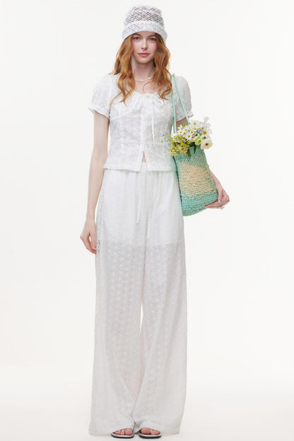 Lace Embroidered Two-Piece Set-Up