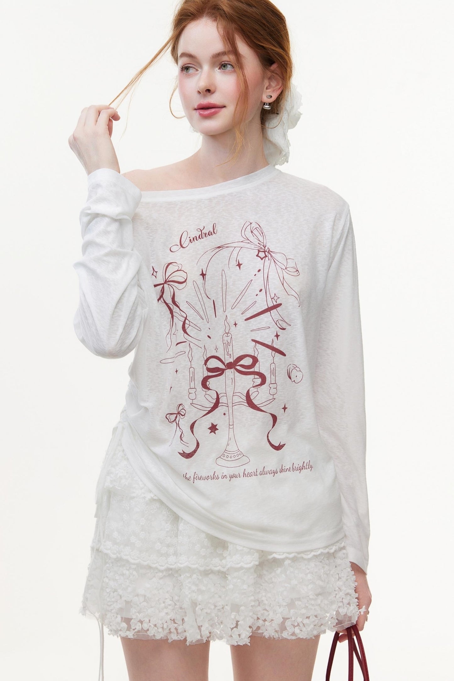 Casual Knit Fabric Graphic T-Shirt