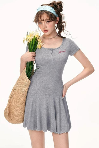 Summer Embroidered Slim Dress