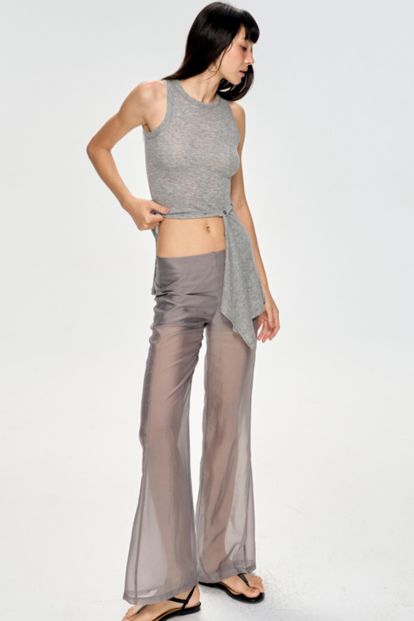 Low-Waist Wide-Leg Trousers