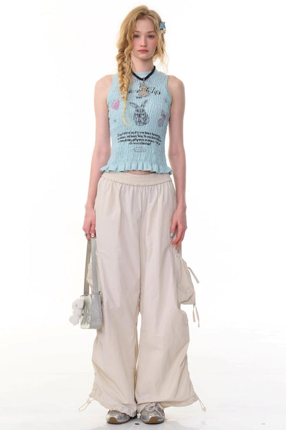 Rabbit Print Wrap Top