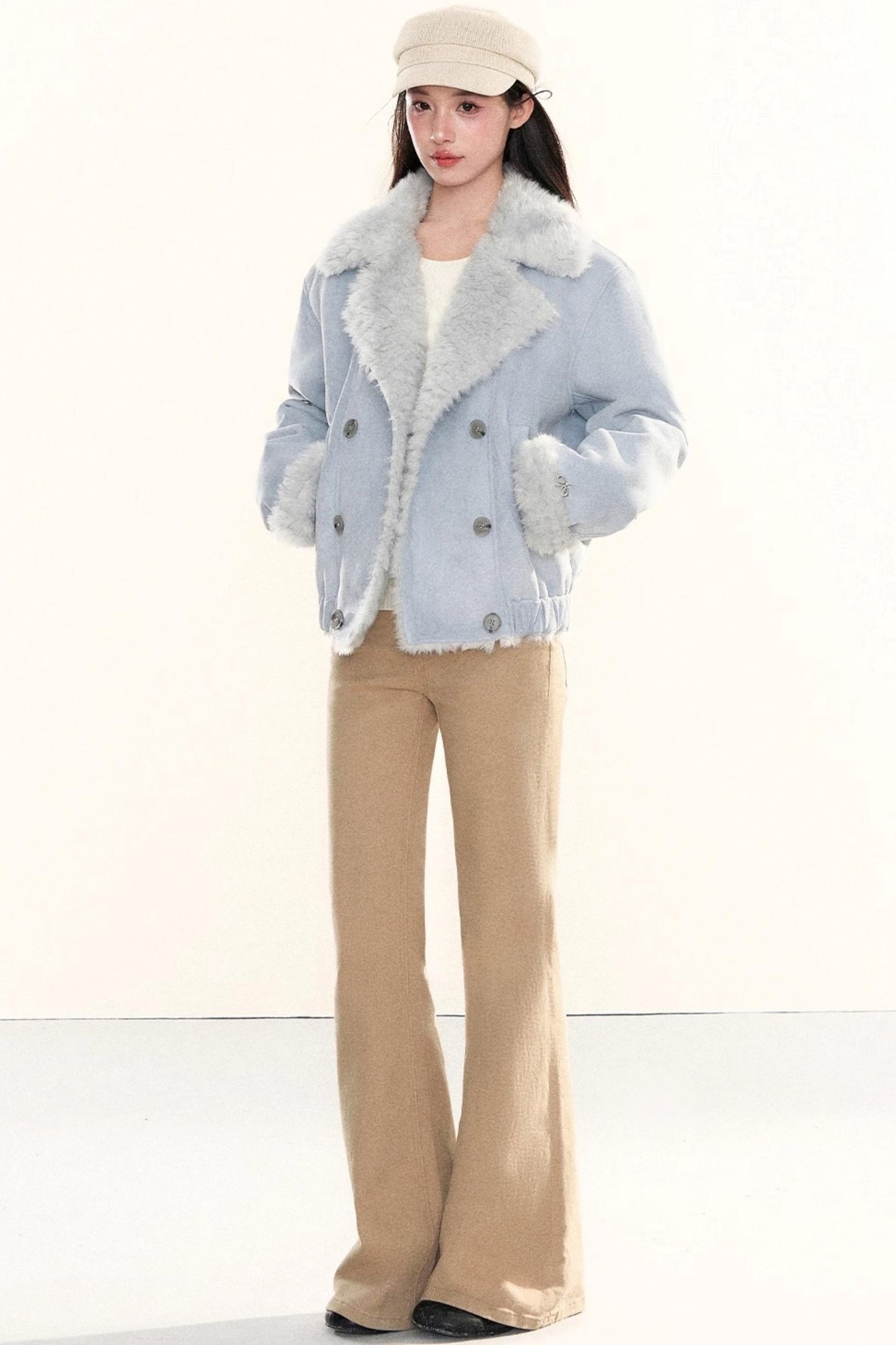 Double-Breasted Fur Coat