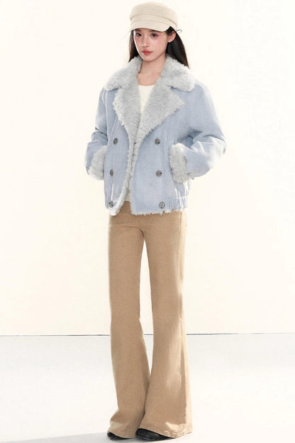 Double-Breasted Fur Coat