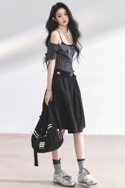 Kyoto Striped Short-Sleeved Sunscreen Top