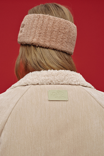 Jacquard-Haarband aus Wolle mit breiter Krempe