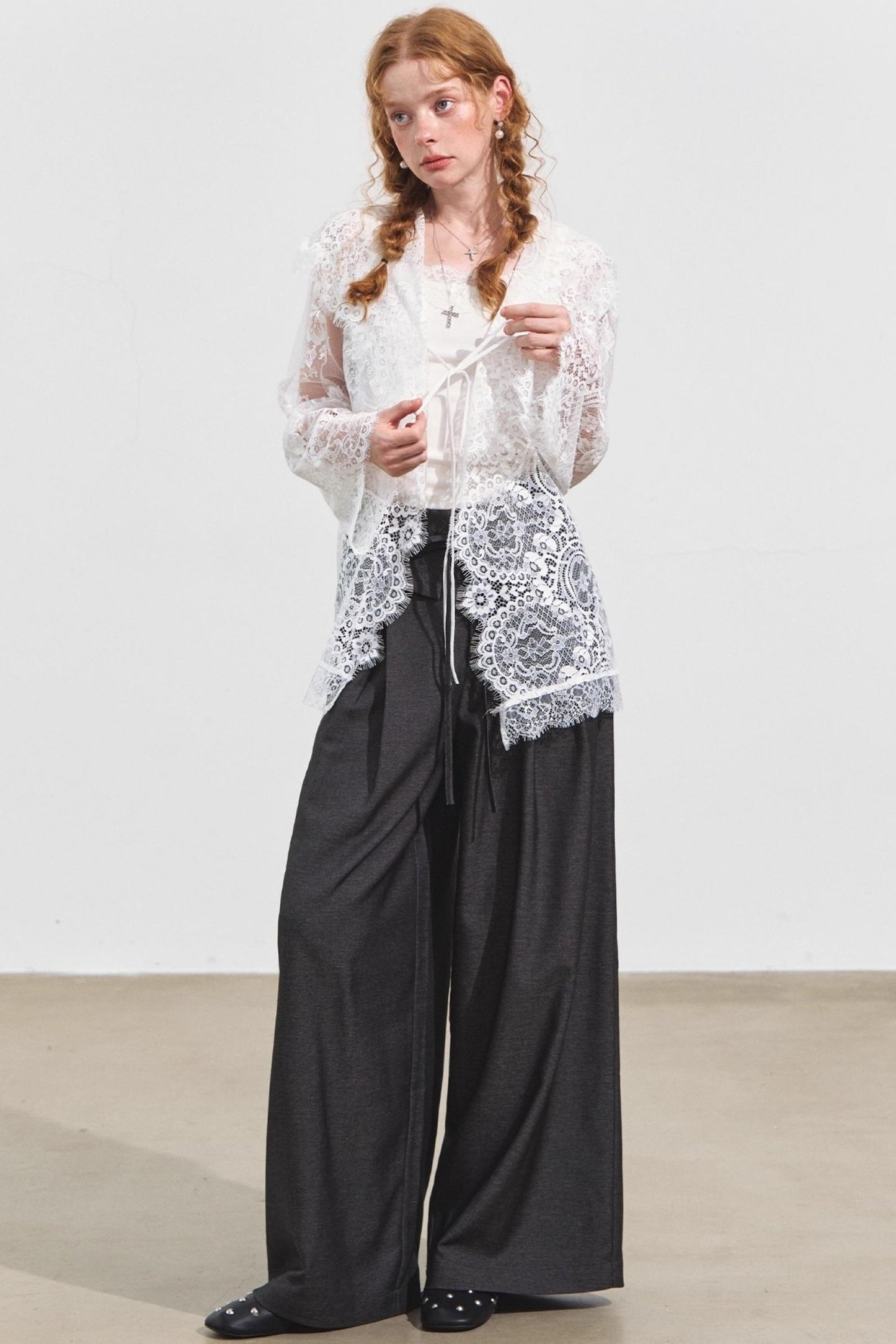 Hooded Panelled Lace Cover-Up Outer