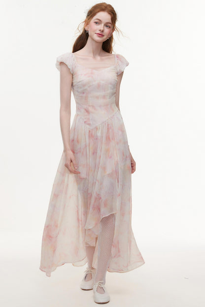 Pink Chiffon A-Line Dress