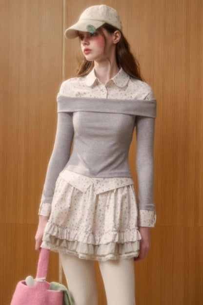 Milky Way Print Top and Skirt Set-Up