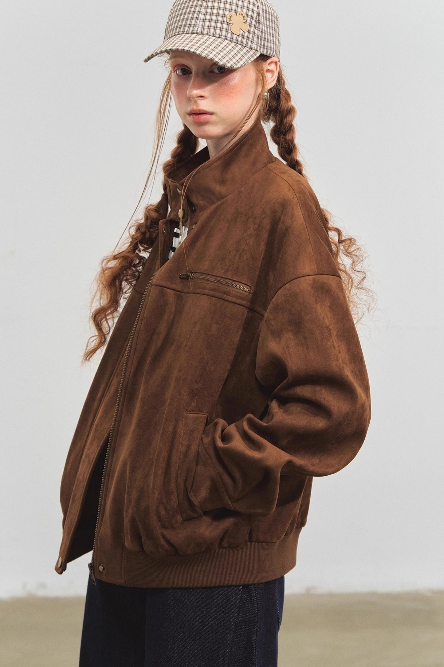 Lapel Suede Silhouette Jacket