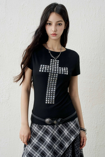 Ghost Girl Cross Pattern Top