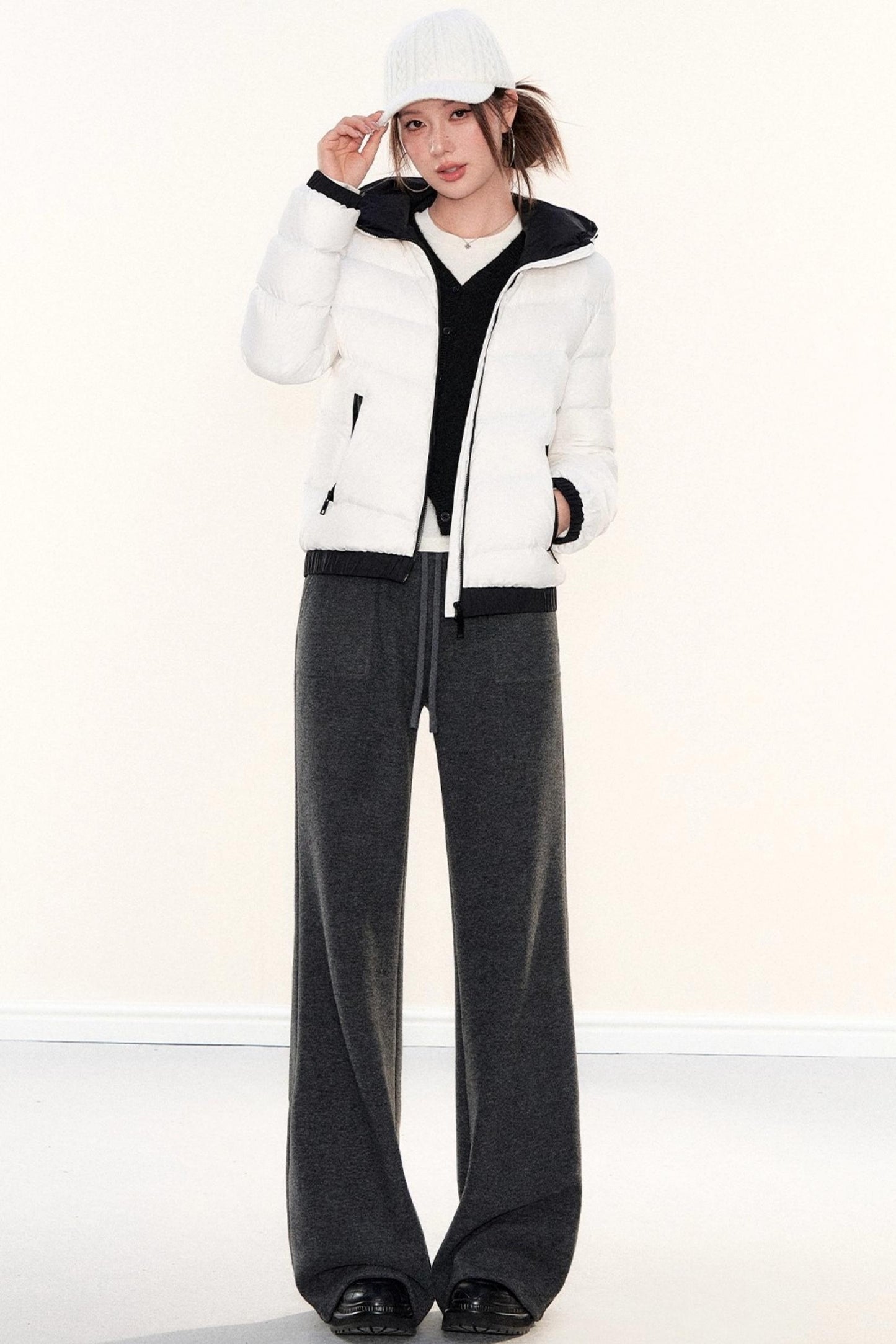 Fleece-Lined Glutinous Rice Pants