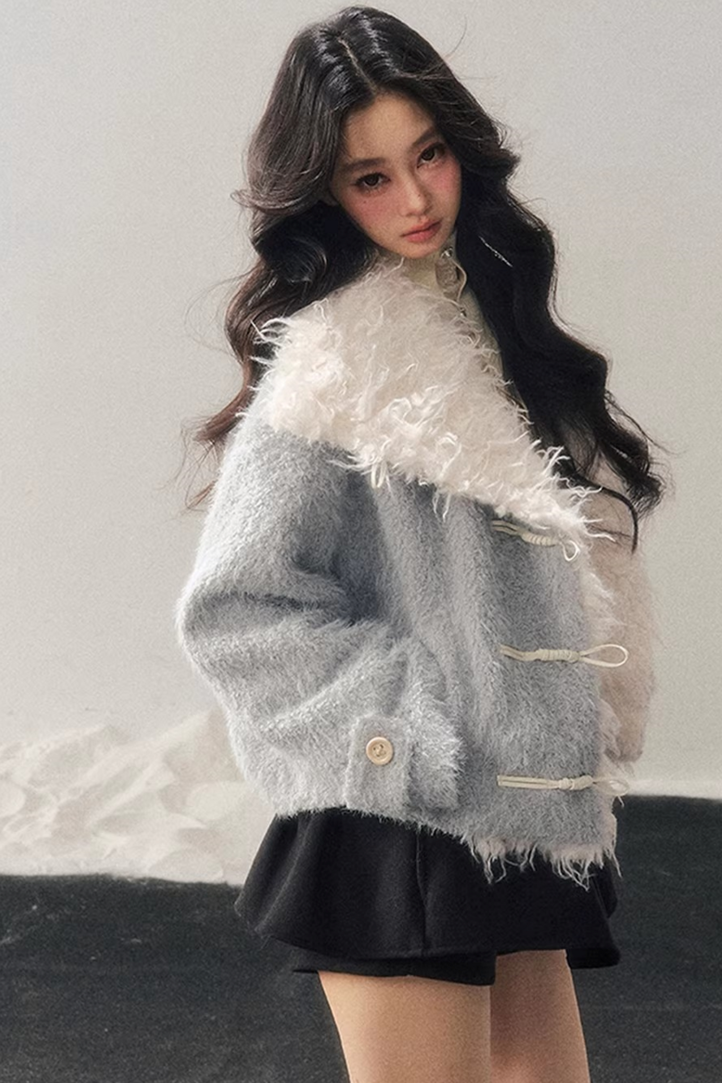 Quilted Faux Lamb Wool Jacket