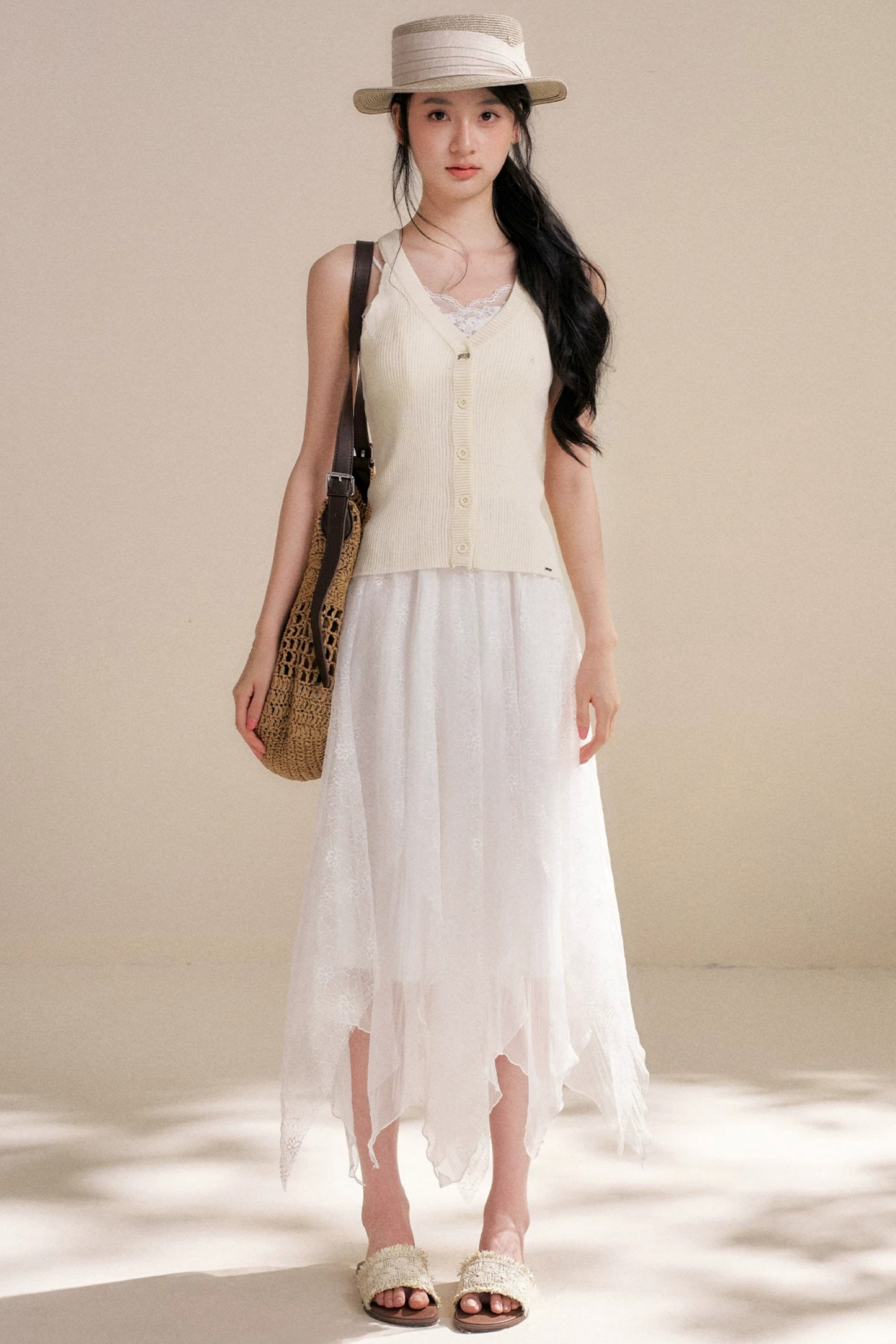 Romantic Asymmetrical Lace Skirt